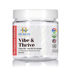 Huron Hemp - Gummies - Vibe & Thrive - 5:1 FSO - Strawberry & Tangerine 30ct